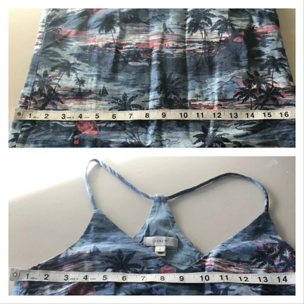 J.Crew Tropical Palm Tree Beach Dress